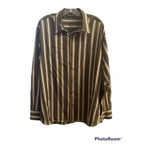 Tommy Bahama Mens Size Large Long Sleeve Button Down Shirt Cotton Silk